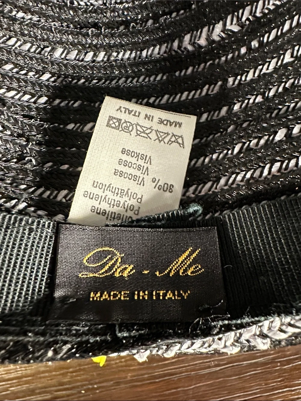 Da-Me Black & White Striped Women’s Sun Hat Made in Italy!